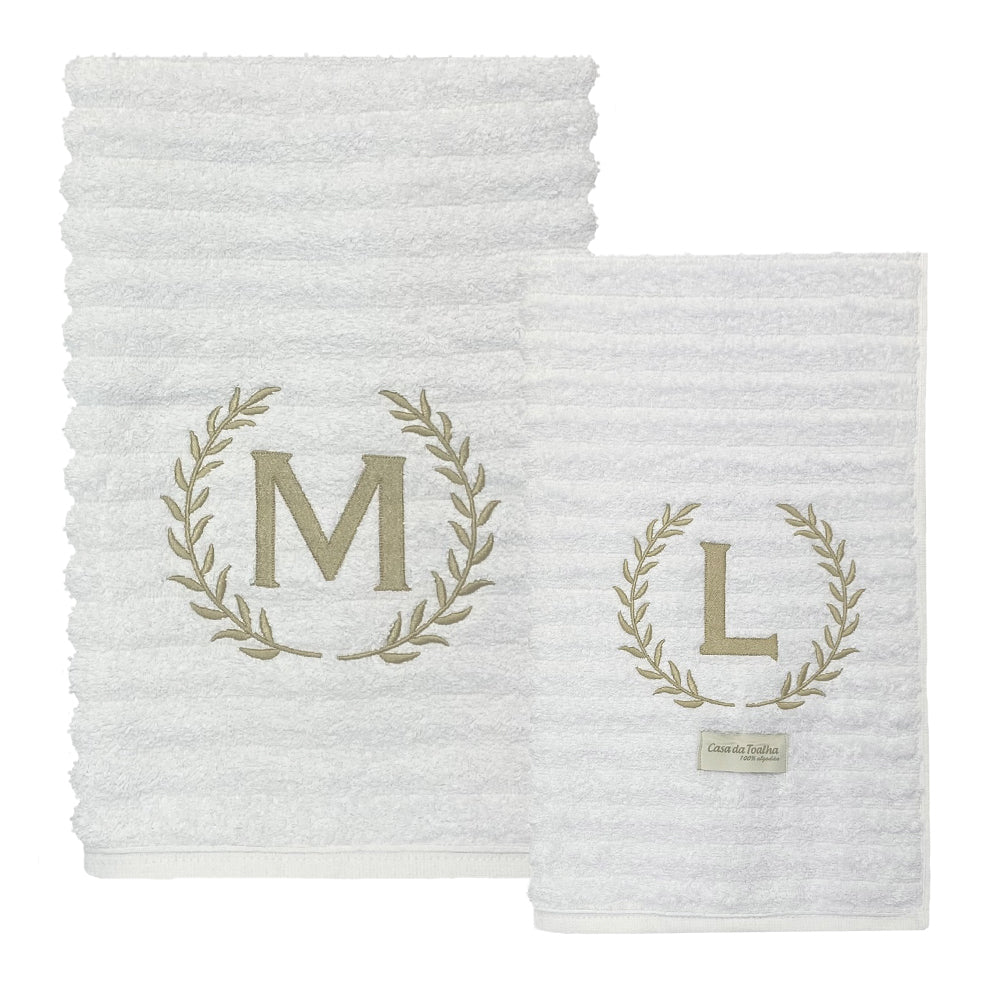Jogo de Toalha de Banho Personalizada com a Sua Inicial – Coleção Wave