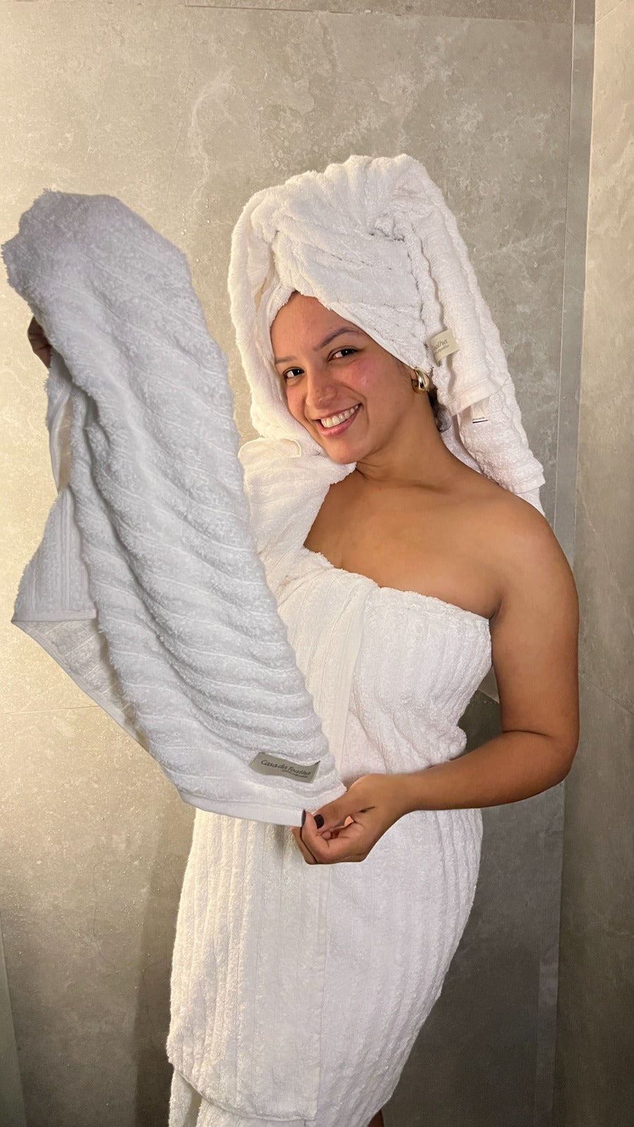 Kit com 5 toalhas de banho gramatura 500 fio penteado 100% Algodão