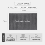 Kit com 5 toalhas de banho gramatura 500 fio penteado 100% Algodão